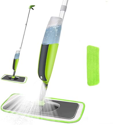 DARKZONE Magic Spray Mop with Reusable Microfiber Pads & Bottle Suitable for Hardwood Marble Tile Floor Cleaning (Multi Color)
