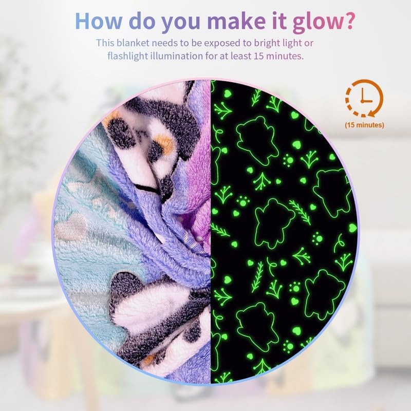 Panda Blankets for Girls/Boys, Gifts Girls, Kids Toddler Blanket Kids, Personalized Baby Soft Fleece and Throw, Birthday 40inx 50in - Image 4