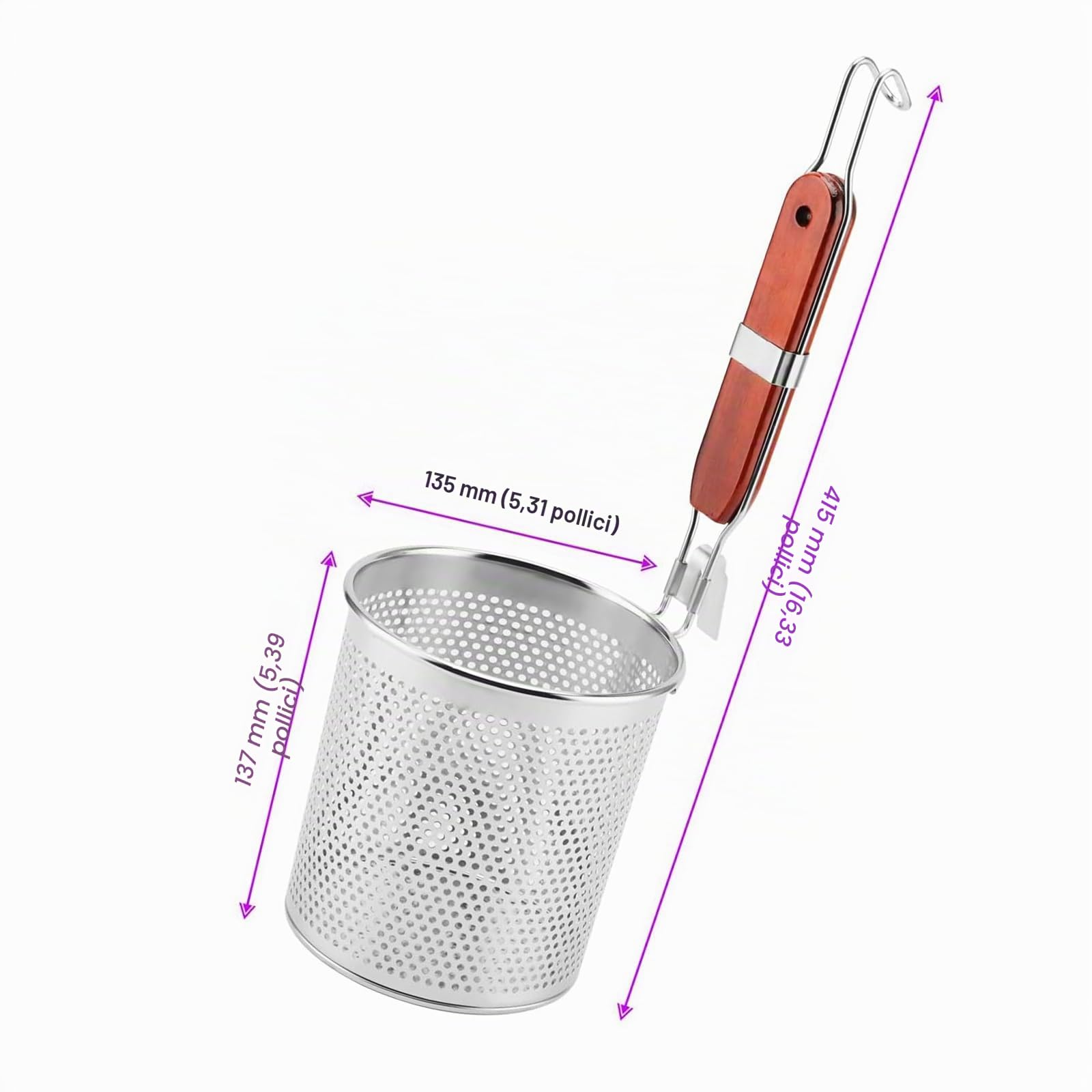 3 cestini per pasta in acciaio inox, colino microforato, colino per pasta, scolapasta per pasta, frutta, gnocchi alimentari