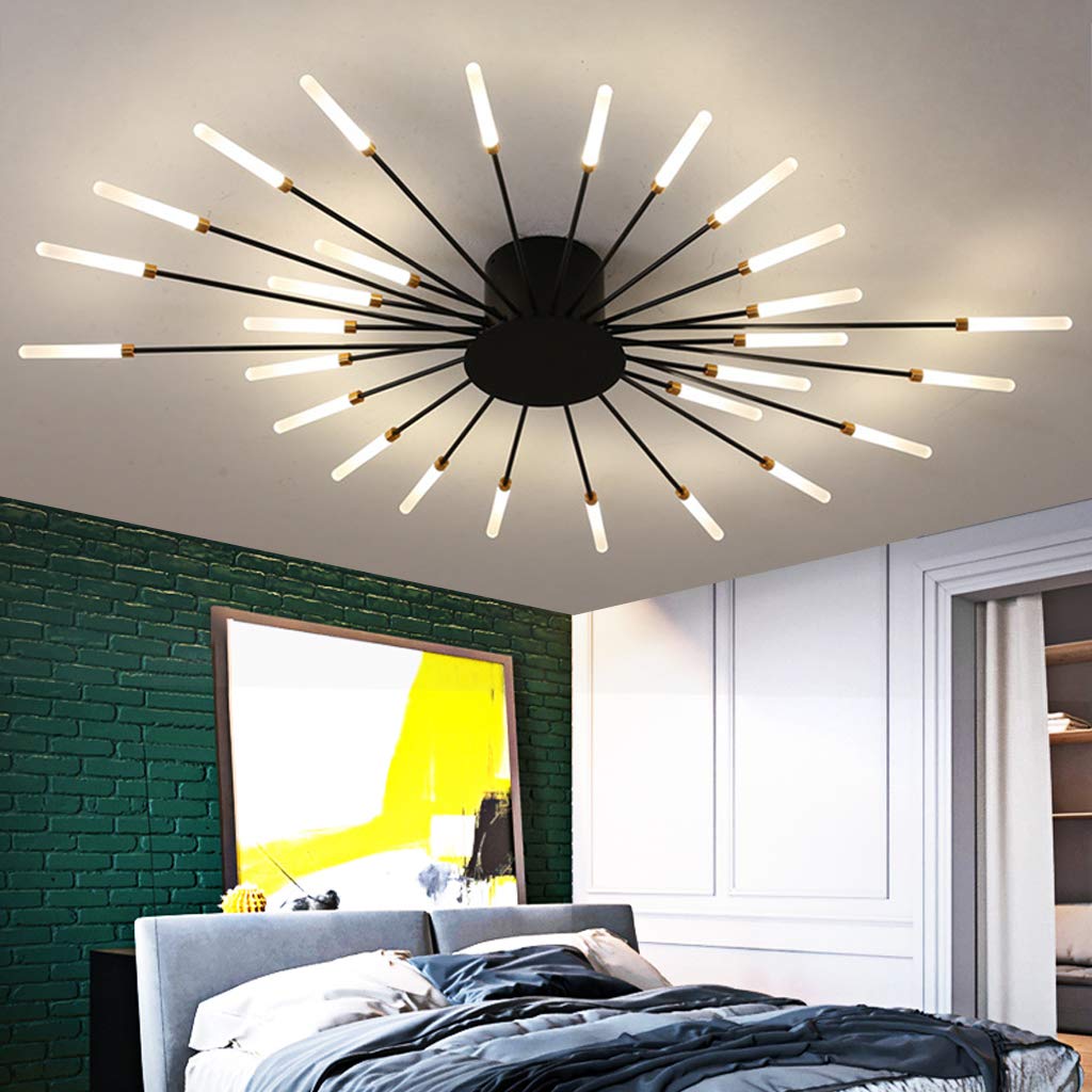 Gorgeous Gold Crystal Chandelier – Modern Firework Design Lighting Fixture For Dining Room, Bedroom & Living Room
