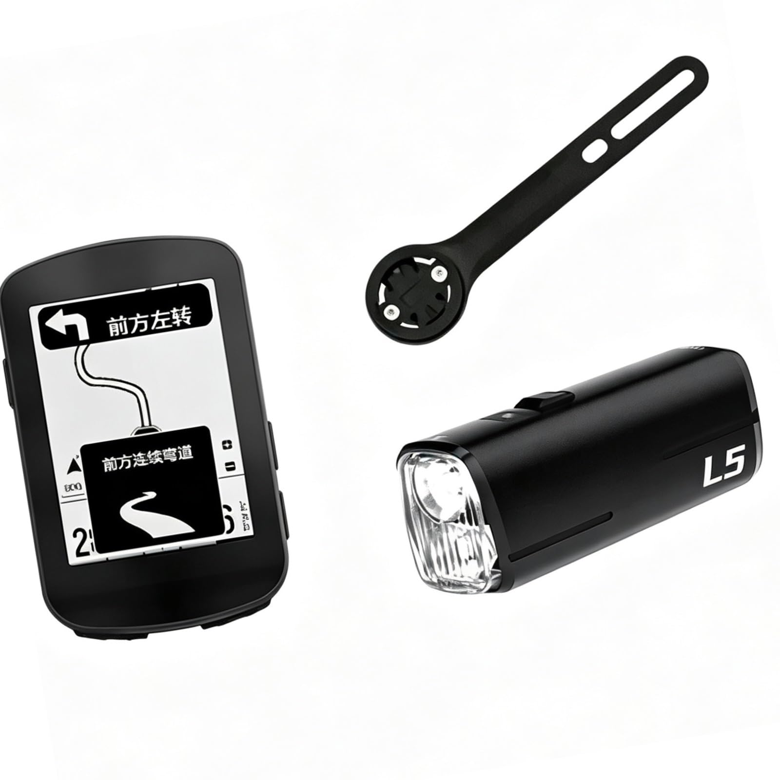 Computer da bicicletta GPS BB35 con estensore di luce, tracciamento E-Shift del segmento di salita(BB35+H6+L5)