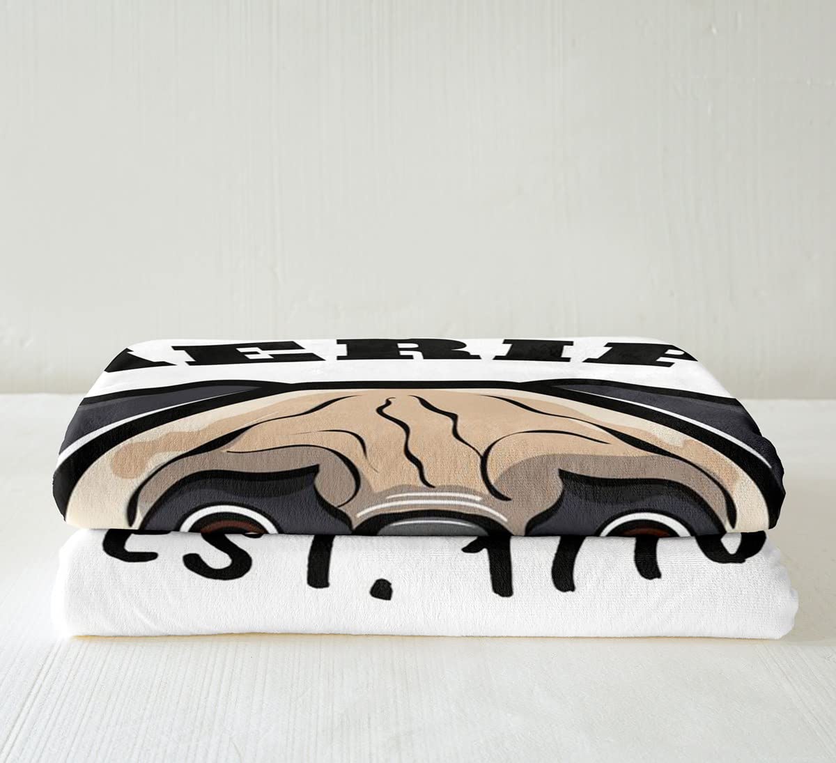 Linda manta de sherpa para perro pug 3D, manta de felpa para perros y mascotas, para niños, niñas, hippie, cachorros, cachorros, para sofá, cama, tamaño King, 87 x 94 pulgadas
