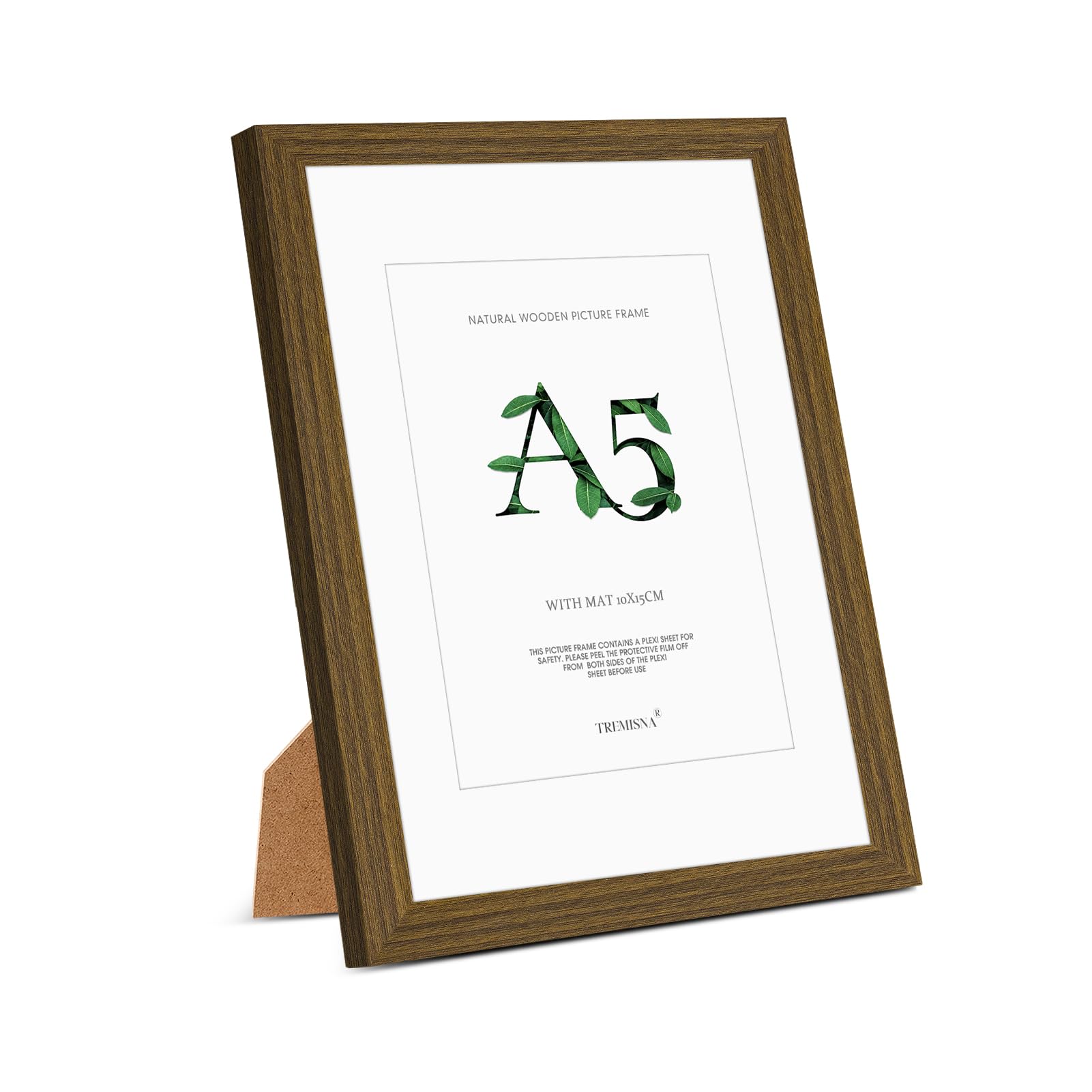 1x A5(14.8x21cm) Picture Frame Brown Wood.A5 Photo Frame