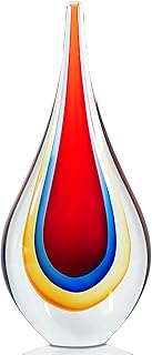 Glass Water Drop Sculpture Gift，Murano Glass Art for Home，Hand Blown Fig...