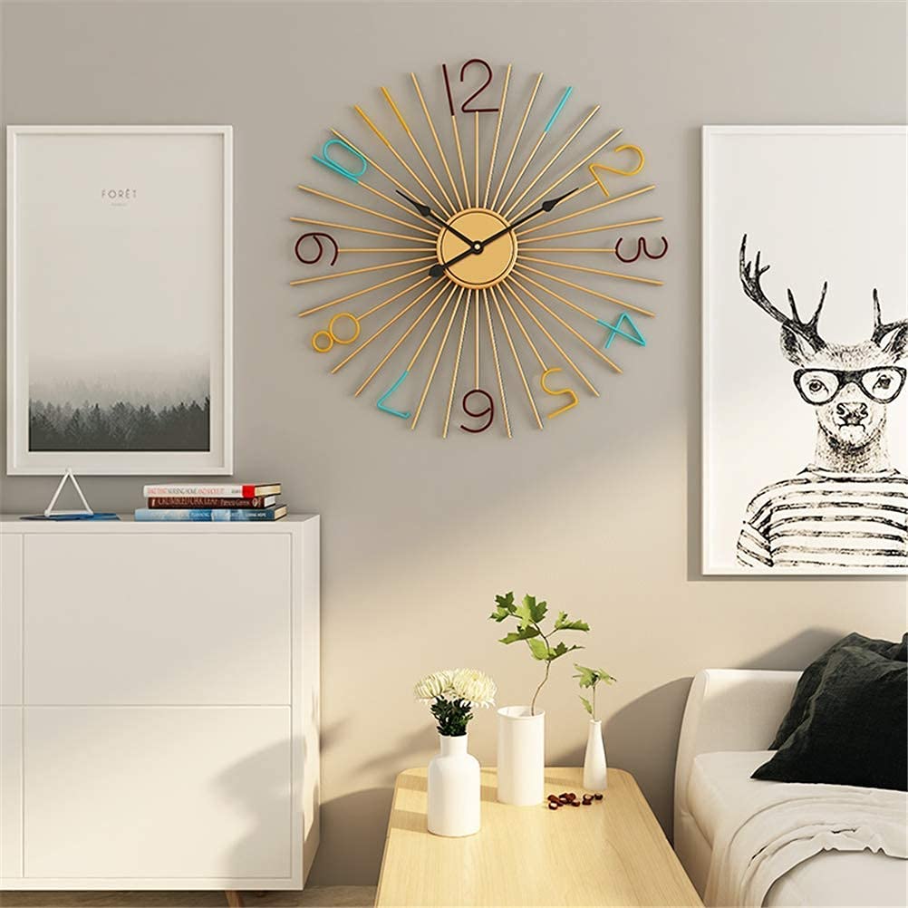 Orologio da Parete Moderno, Orologio da Parete Semplice in Metallo Alimentato A Batteria, Silenzioso, per Ufficio, Soggiorno, Arte Moderna, Decorazione per La Casa, Orolo,
