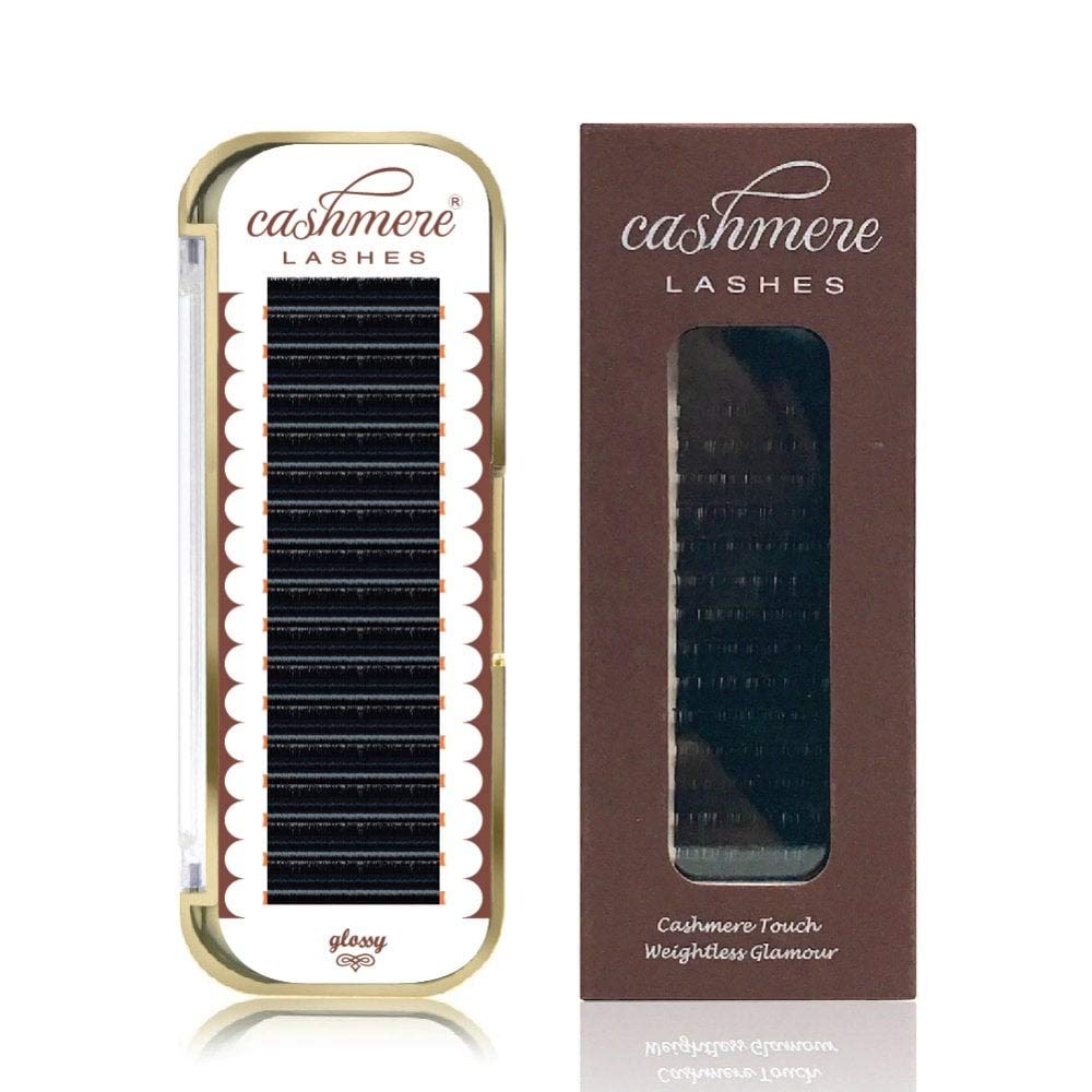 Cashmere LashesGlossy 0.20 D curl 12mm Classic Flat Ellipse Individual Eyelash Extensions