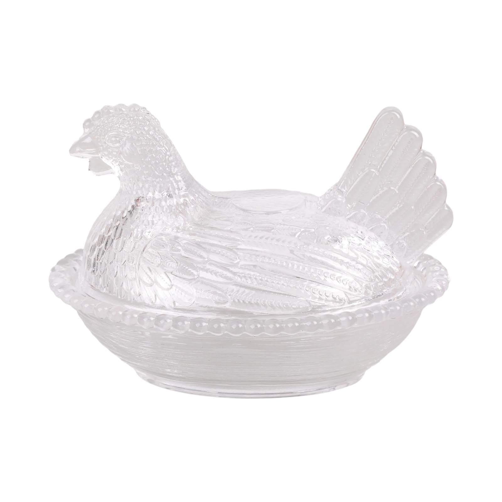 ZEPFJHE Glass Candys Jar Hen on Nest Candy, Cookie Jars Biscuits Food Storage Container Decorative Snacks Bowl Jars with Lid Decorative