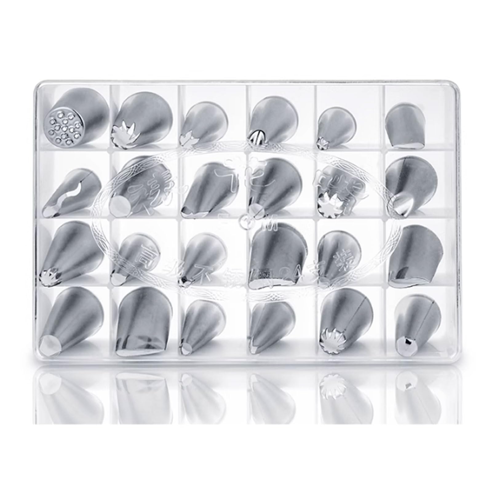 Juego de decoración Pasteles Acero Inoxidable 24 Piezas en Caja Blanca, Herramientas for Exprimir Crema compatibles con y Galletas