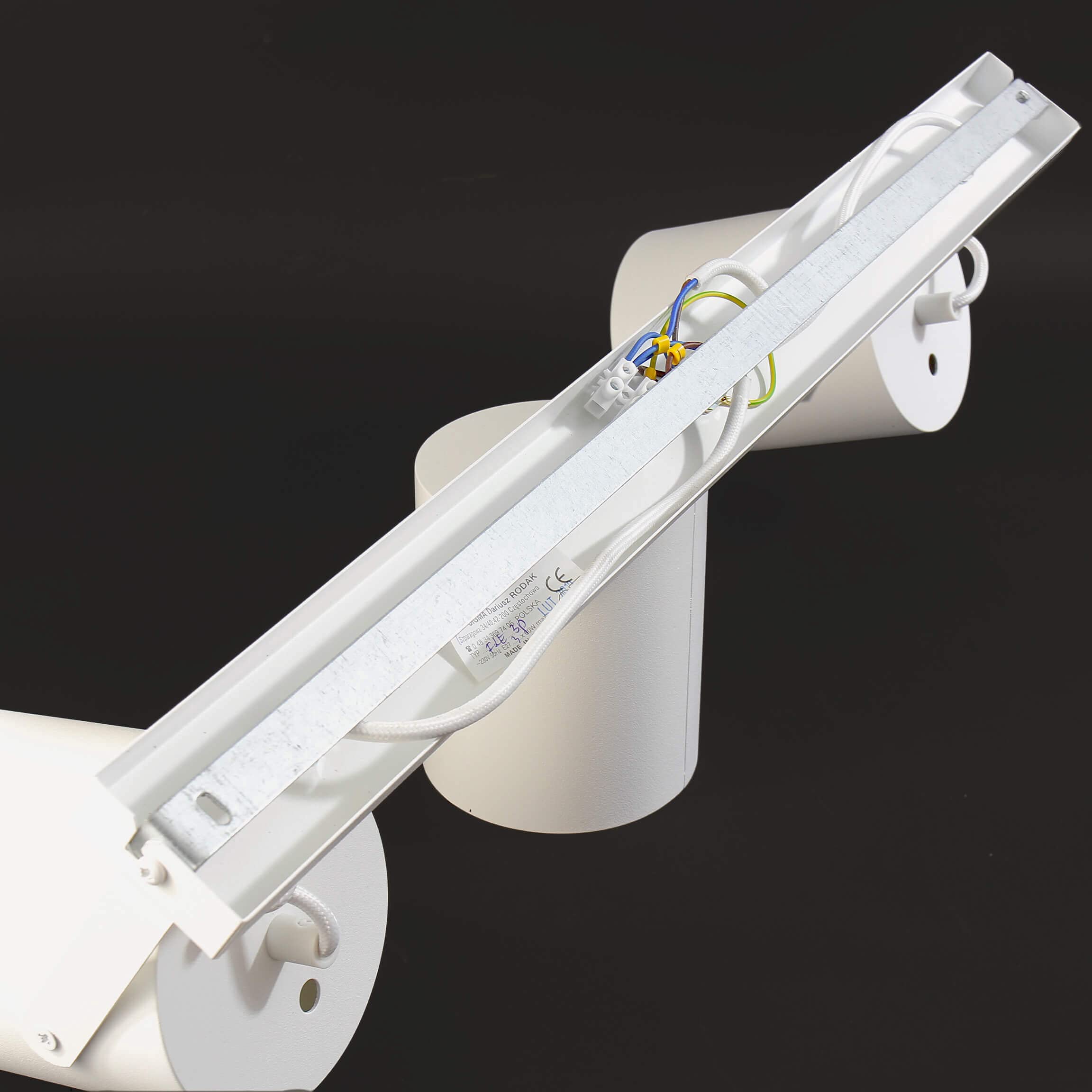 Licht-Erlebnisse Deckenstrahler Weiß E27 3-flammig – Drehbarer & Schwenkbarer Deckenspot aus lackiertem Stahl – L:60 cm – Strahler Küchenbeleuchtung