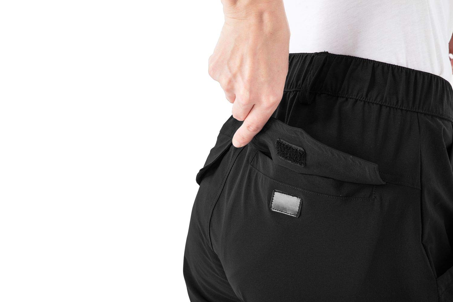 YSENTO Pantalones de senderismo para mujer, impermeables, de secado rápido, transpirables, para camping, trekking, pantalones funcionales, Negro , XXXL