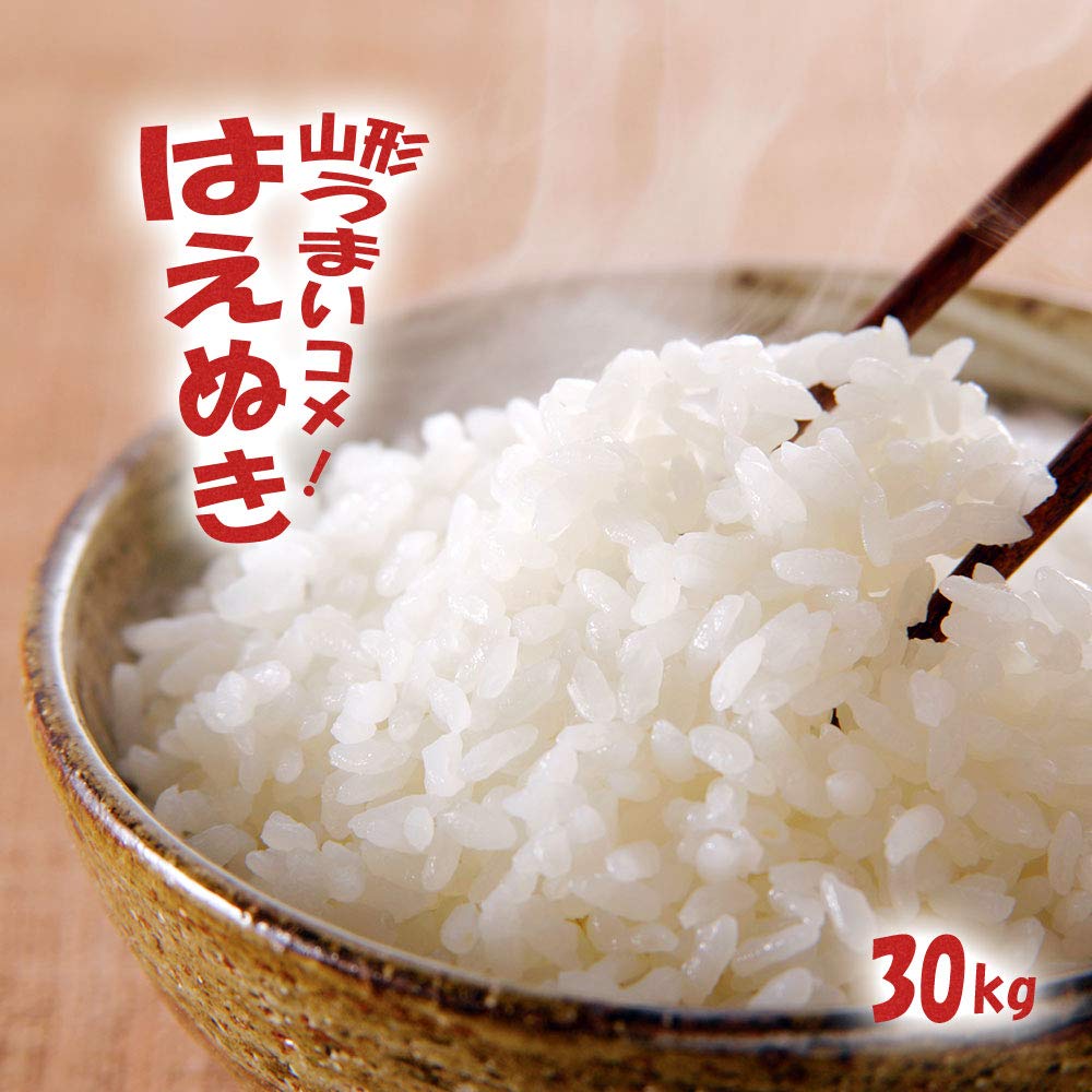 30年産！山形県産【はえぬき】白米30kg中粒米