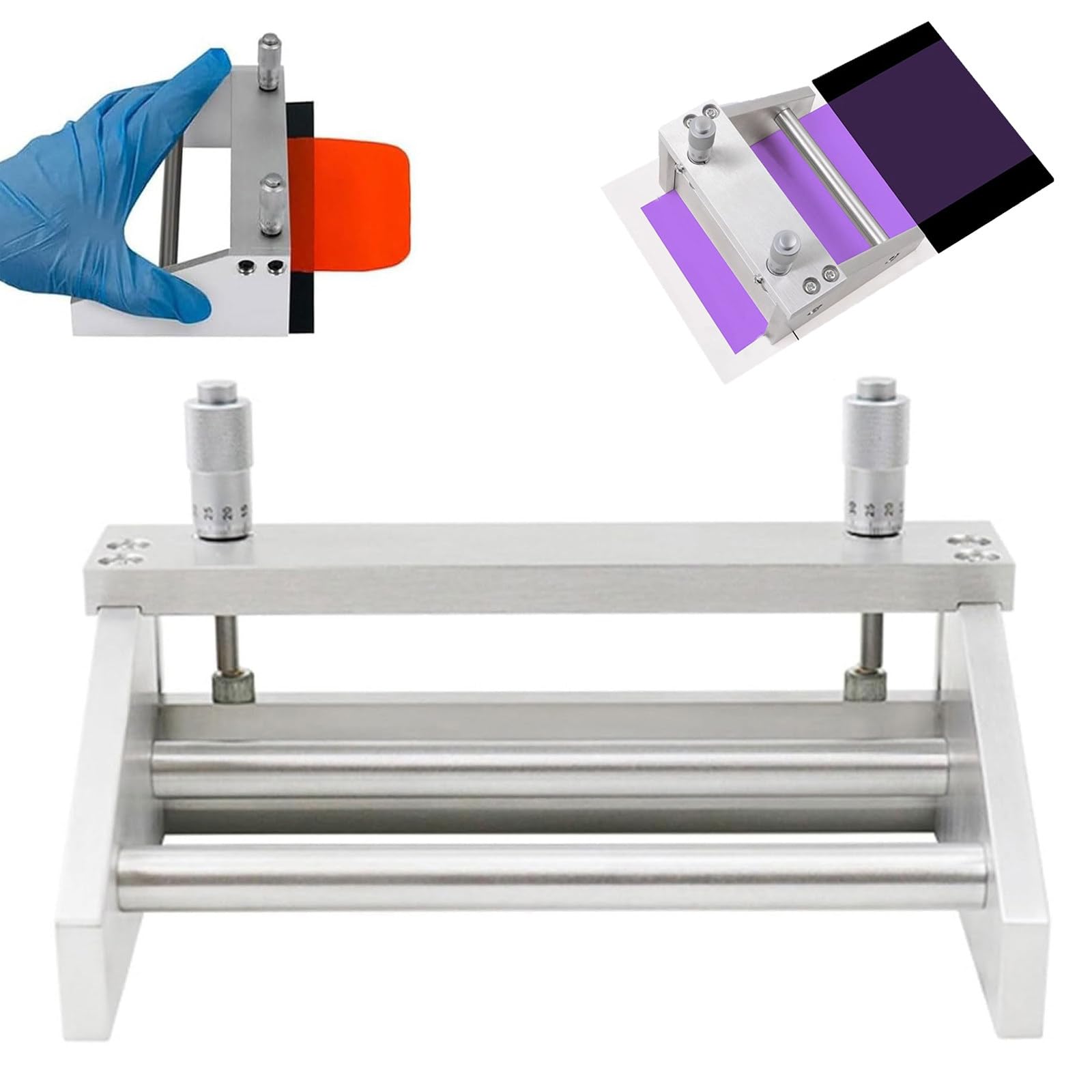 ZHJOPP Adjustable Film Applicator Coater, 3500um Wet Film Micrometer Device with Doctor Blade for Precision Coating (200mm)