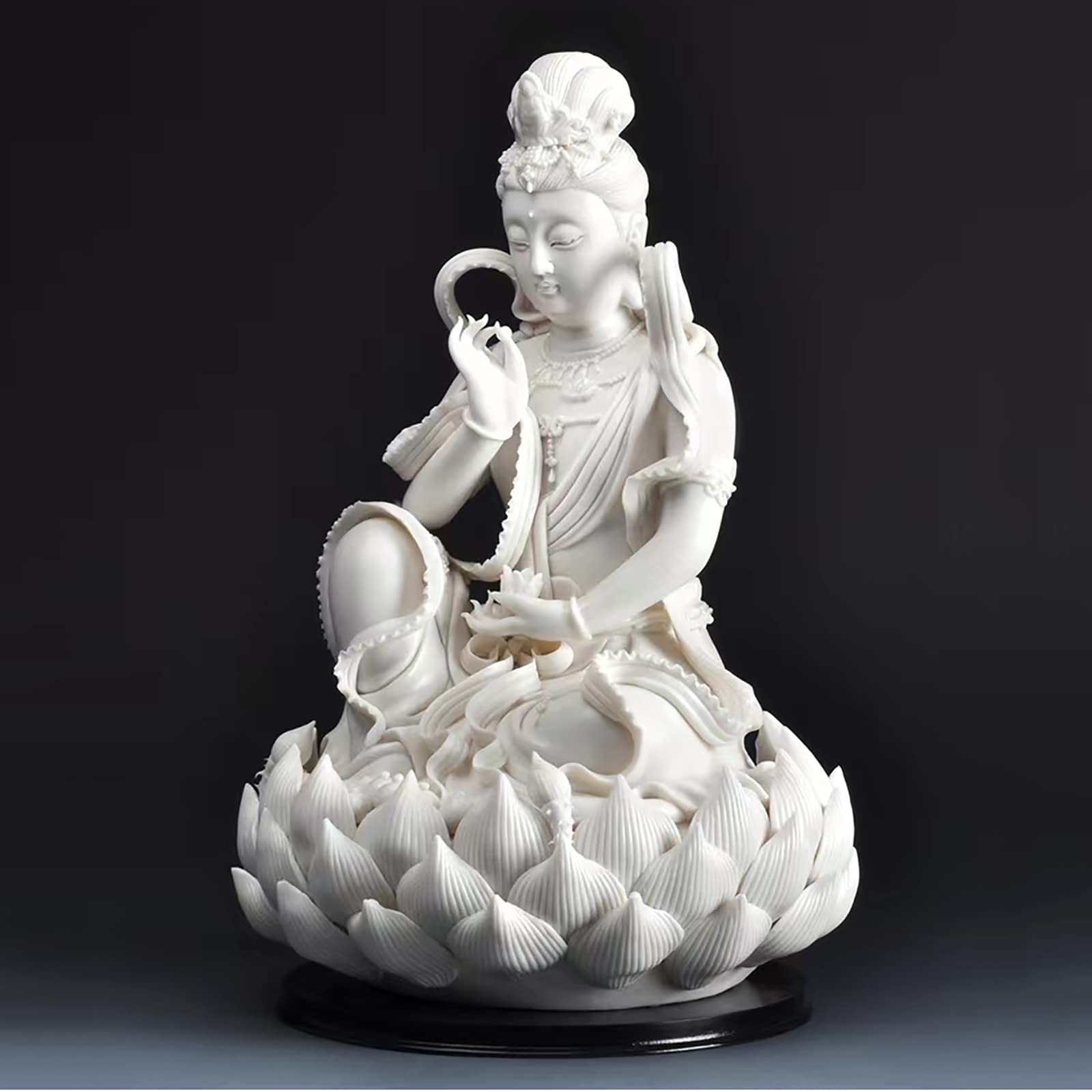 Amazon.co.jp: 観音像 観音観音菩薩 蓮の像の上に座る観音 観音 慈悲の