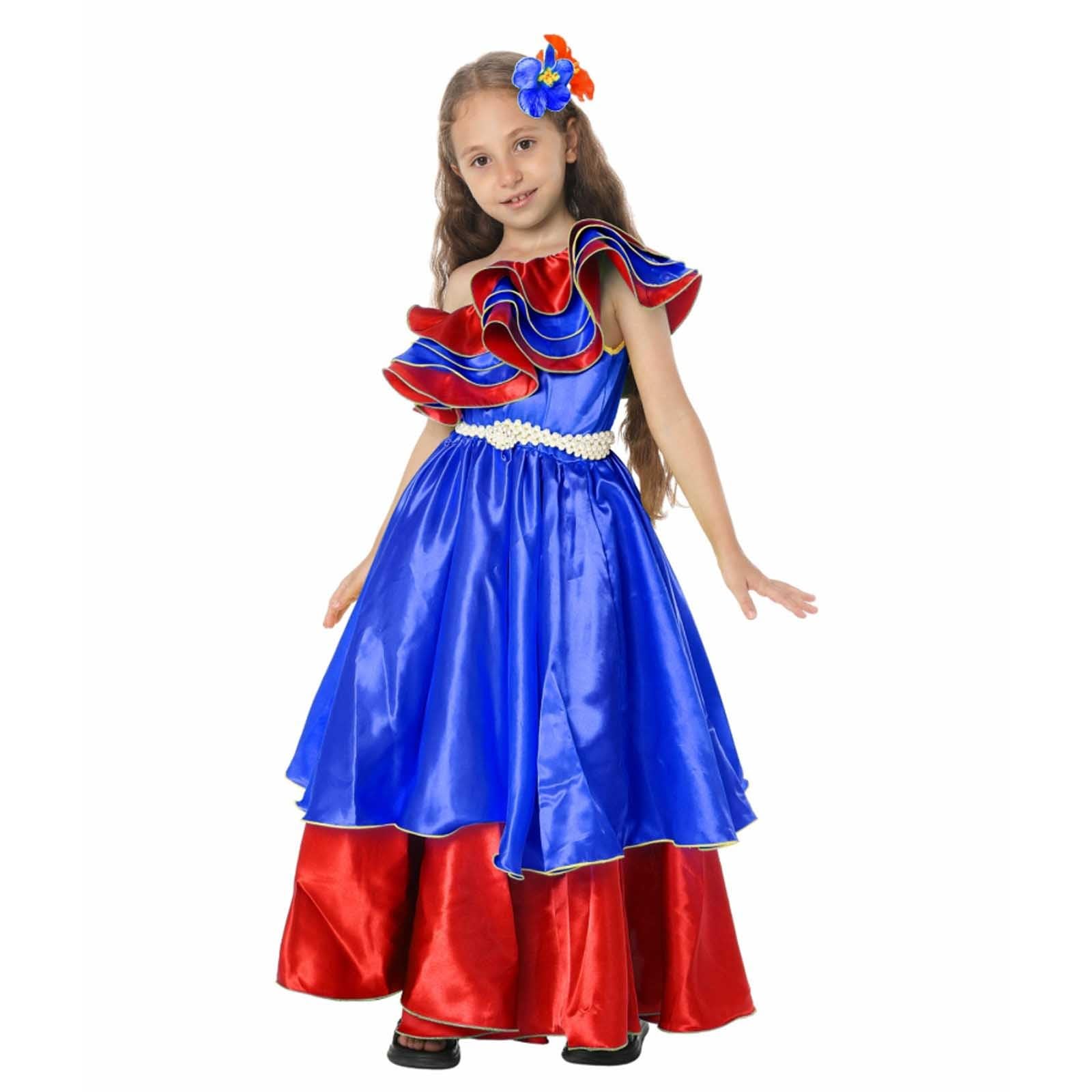 Generico Costume da spettacolo etnico brasiliano per bambine per feste di Halloween e