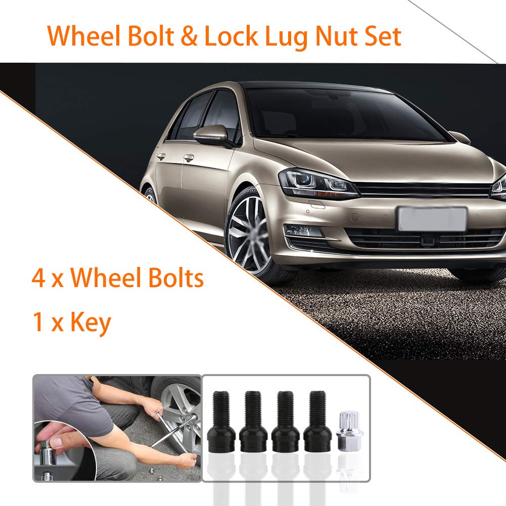 Kit 4+1 Boulons Antivol Roue - Compatible Golf4 MK4 Passat B5 1998-2005