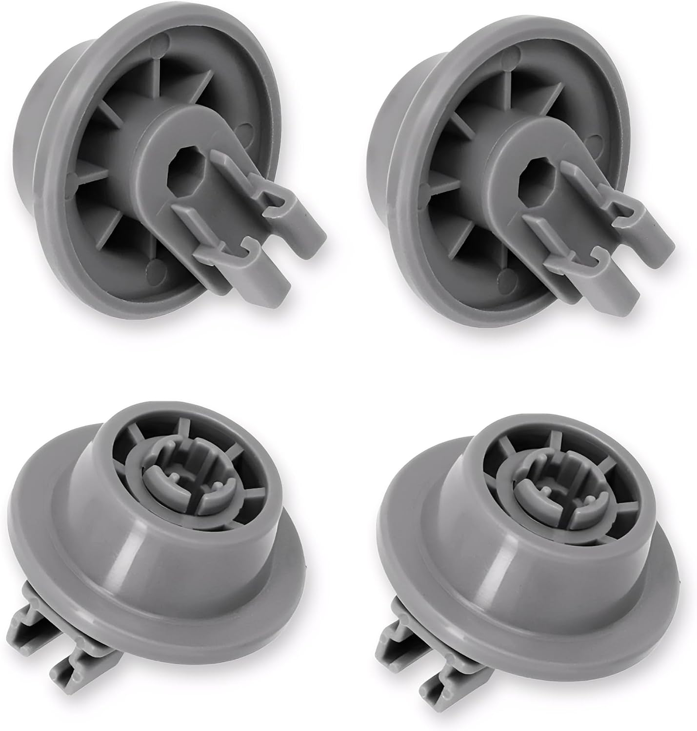 4-Pack Dishwasher Upper Wheel Assembly 611475 Dishrack Upper Rack Wheel,Replace Model 1559847 AH3477735 (UPPER ROLLER-Grey)