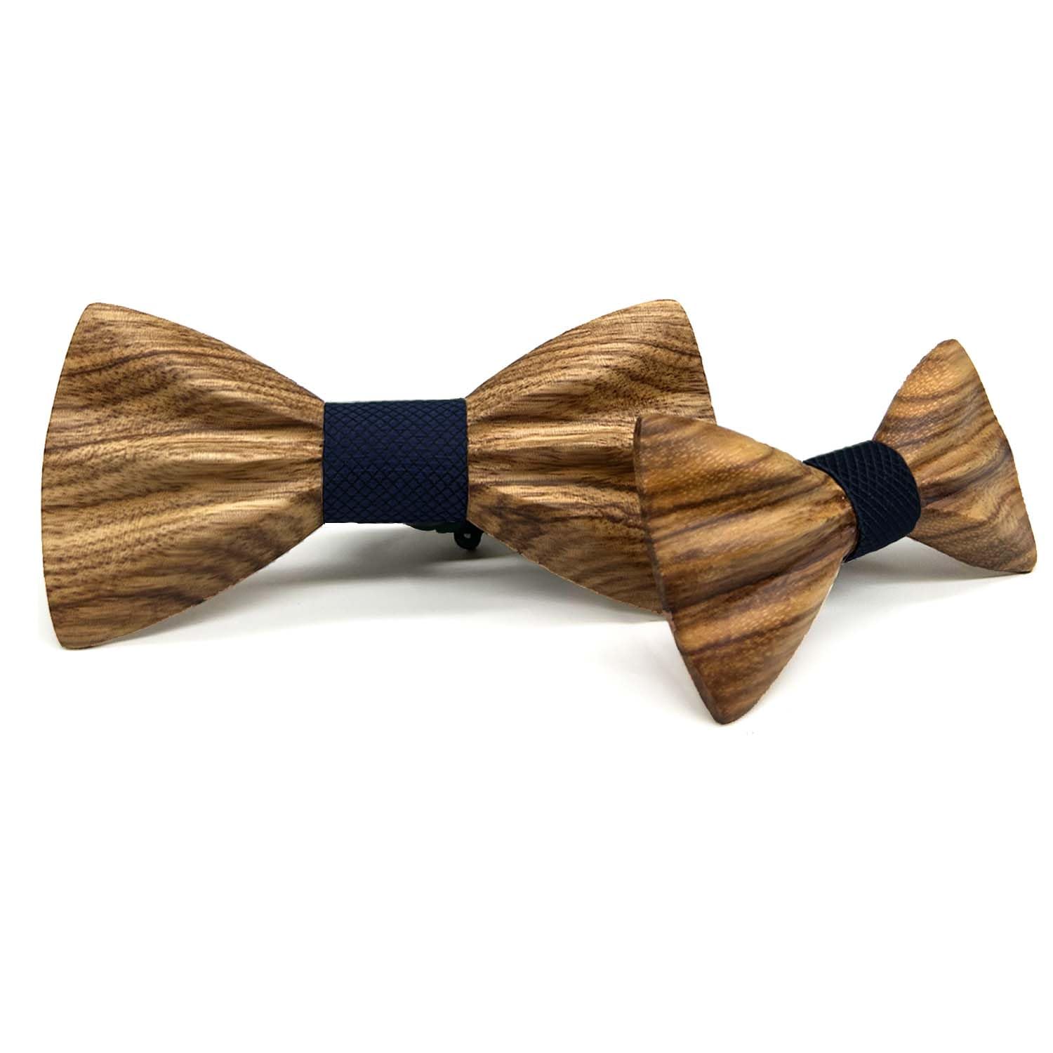 Set di papillon padre-figlio, 2 pezzi, papillon in legno, da uomo, bambino, regolabile, per feste, matrimoni, cerimonie