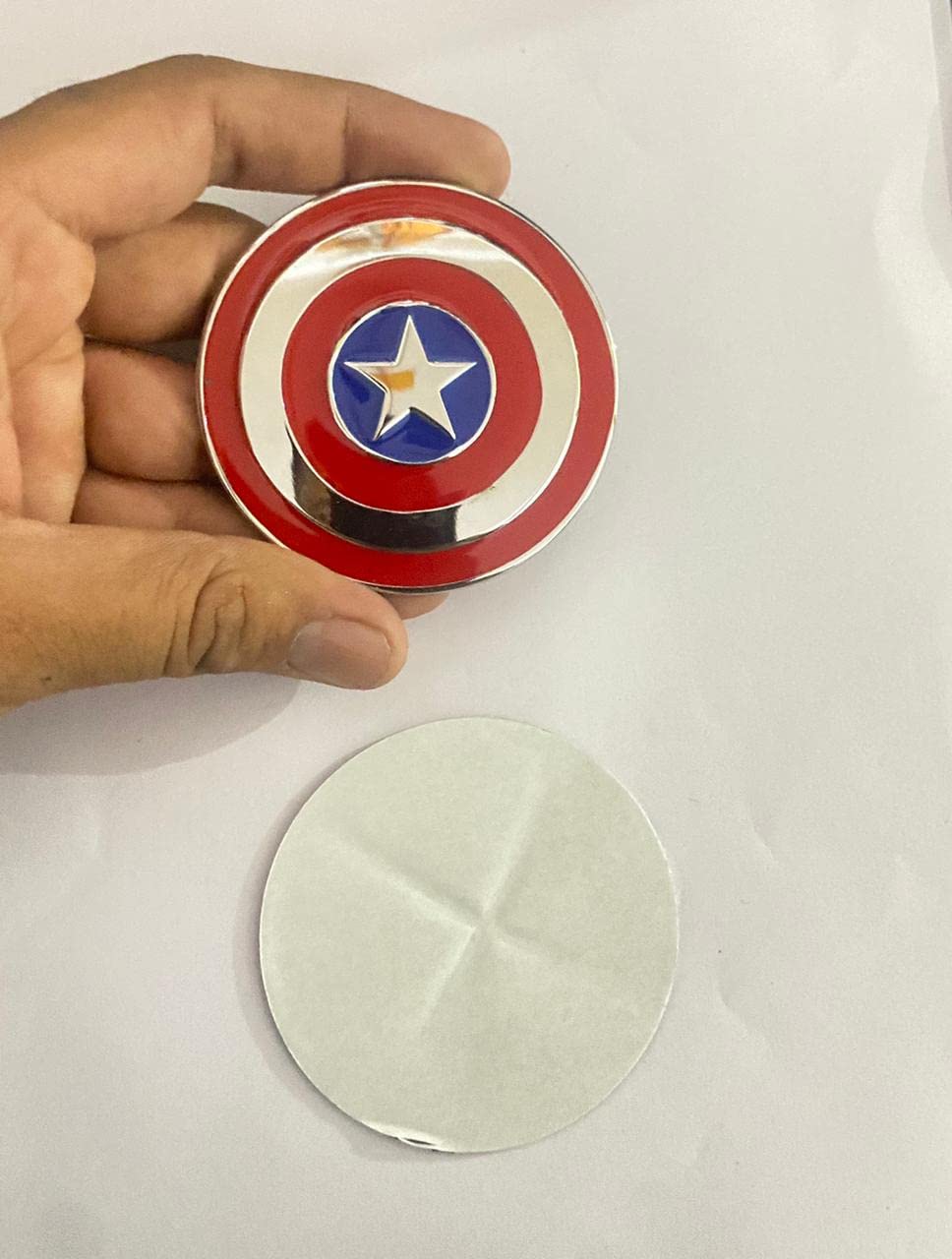 2x Aluminum Captain America Shield Car Decal Emblem Badge – Marvel Style