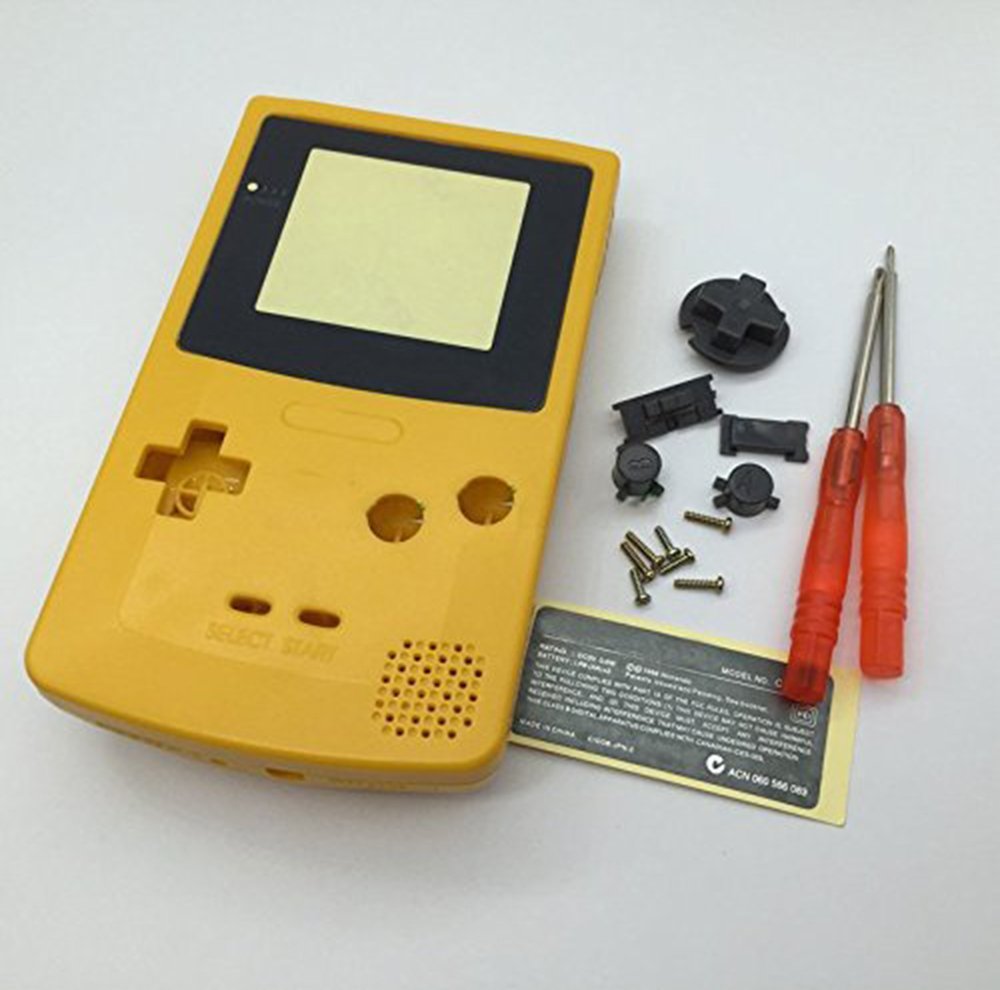 Carcasa completa de repuesto para Nintendo Gameboy Color GBC, color amarillo