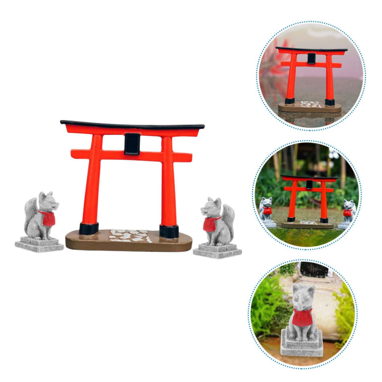 Mikikit 3 Set Di Decorazioni Per Santuari Giapponesi Kit Per Terrari Decorazioni Per Acquari Accessori Per Rettili Portavasi Per Piante Piscina Geco Sfondo Per Acquario