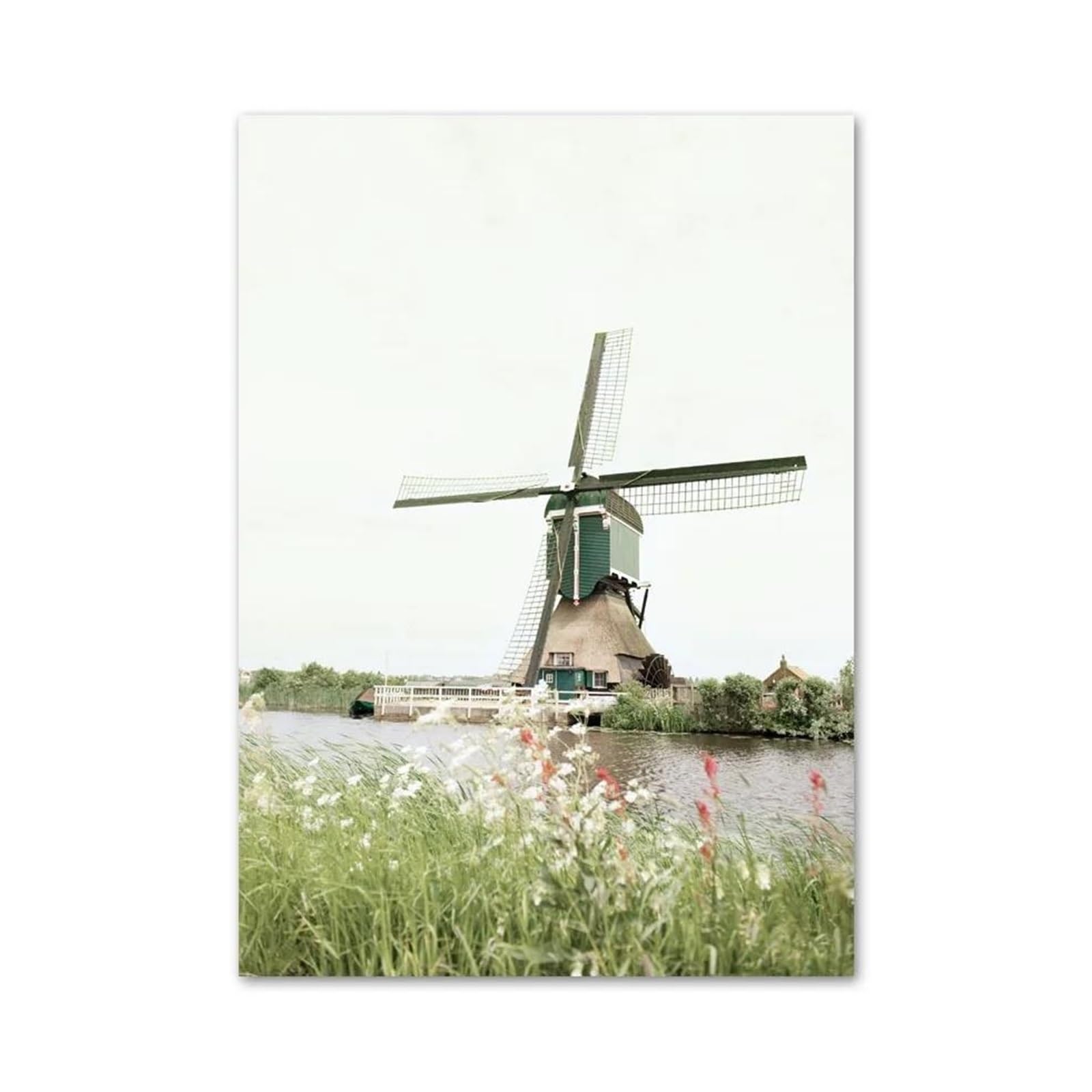 Impression sur toile paysage plantes vertes et affiche ferme 40x50