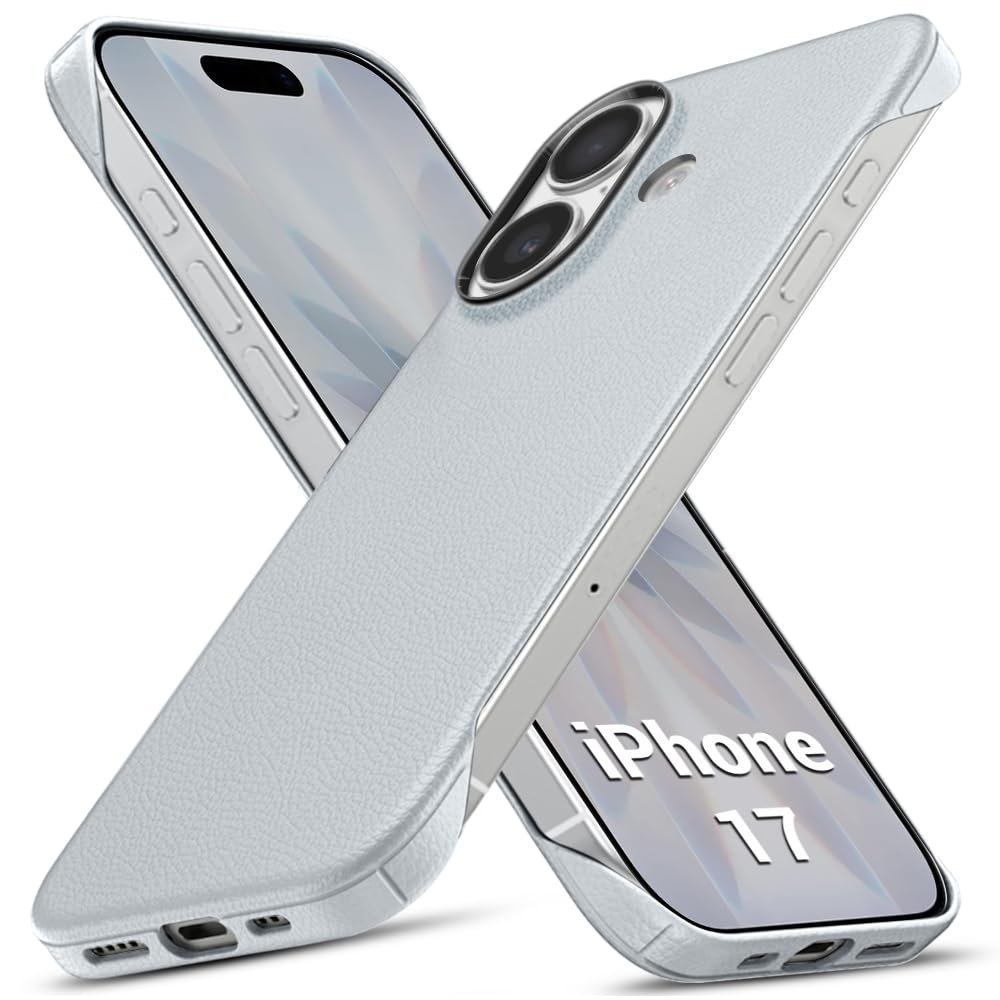 TheGiftKart Hybrid Ultimate Slim Back Case Cover for iPhone 17 Pro | Lightweight Profile | Hard Back Case Cover for iPhone 17 Pro (PC & TPU, Metal Camera Ring, Leather Texture Finish, Grey) — Amazon image 18