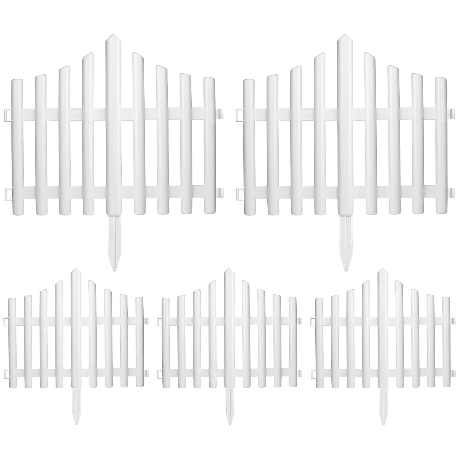 Haie élégante en plastique blanc 5 pièces pour aménagement paysager et protection de jardin