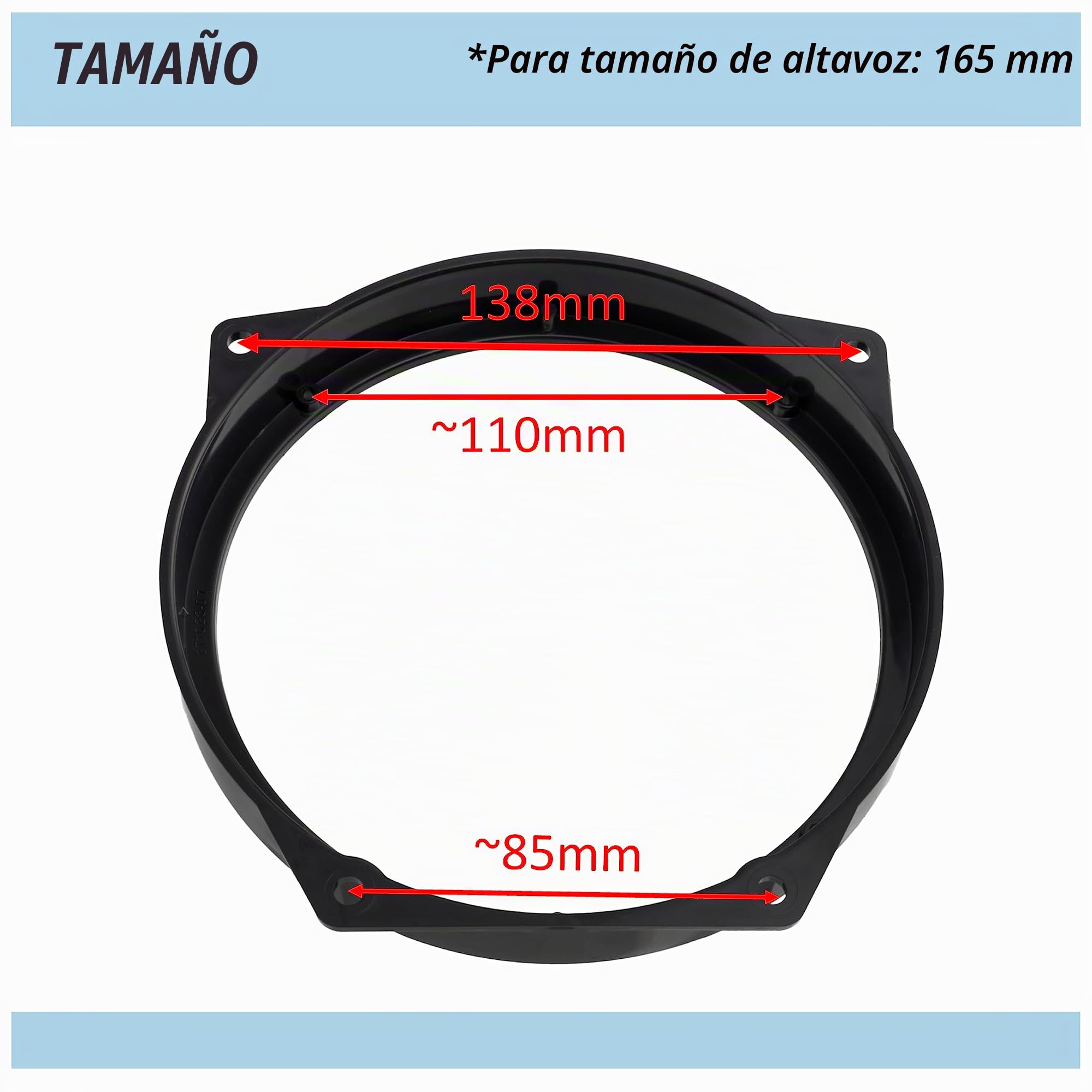 AERZETIX - C40675 - Juego de 2 Adaptadores/soportes para altavoces de coche Ø165mm - lado de montaje: puertas delanteras - compatible con BMW Mini Cabrio (R52) Mini Cooper (R53) Mini One (R50)