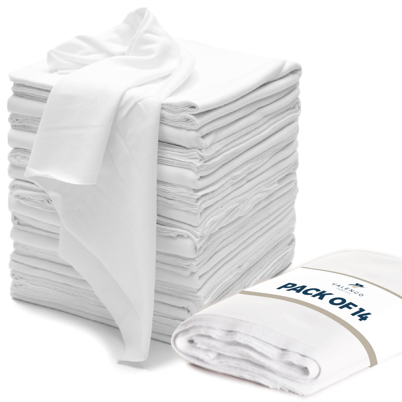 VALENGO New Lint Free Rags – 100% Cotton Cloth, Soft T-Shirt Rags, Lint Free Cloth for Staining Wood, Cast Iron, Dusting, Polishing, Painting and Cleaning – Reusable & Absorbent – 17”x17” (Pack of 14)