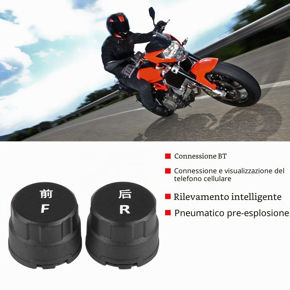 TPMS Monitor di pressione dei pneumatici IP67 Bluetooth per motocicletta compatibile con Android e iOS IP67