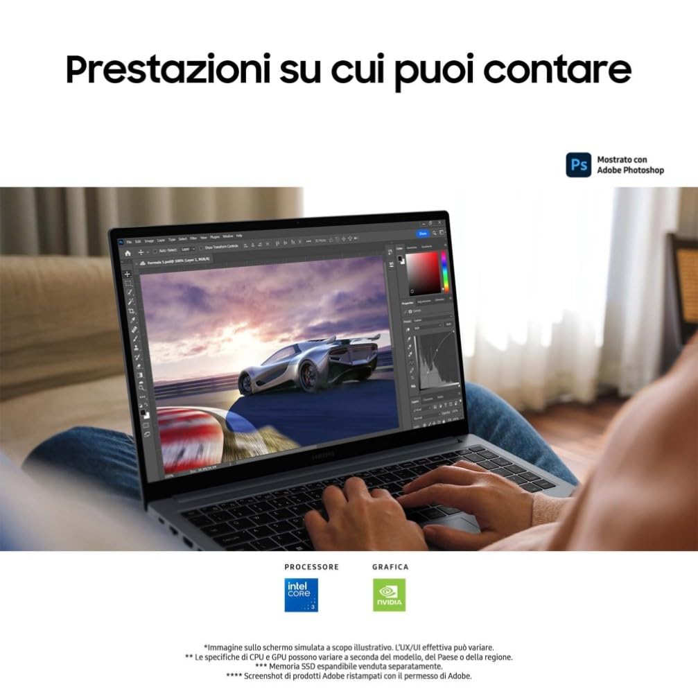 Samsung Galaxy Book4, 3 anni di garanzia, Processore Intel Core 3, 8GB RAM, 512GB, Laptop 15.6" FHD LED Display, Windows 11 Home, Gray [Versione Italiana]