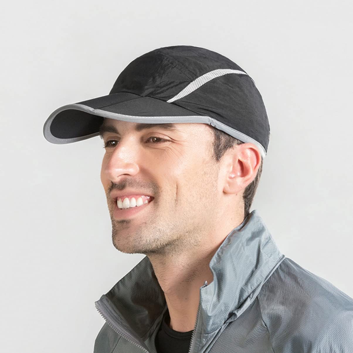 Baseball Kappe Kappen für Männer taillierte Hüte für Männer Mütze Männer Sonne Sporthüte für Männer Schirmmützen für Damen laufende Mütze Sporthut laufende Kappen Nylon Black