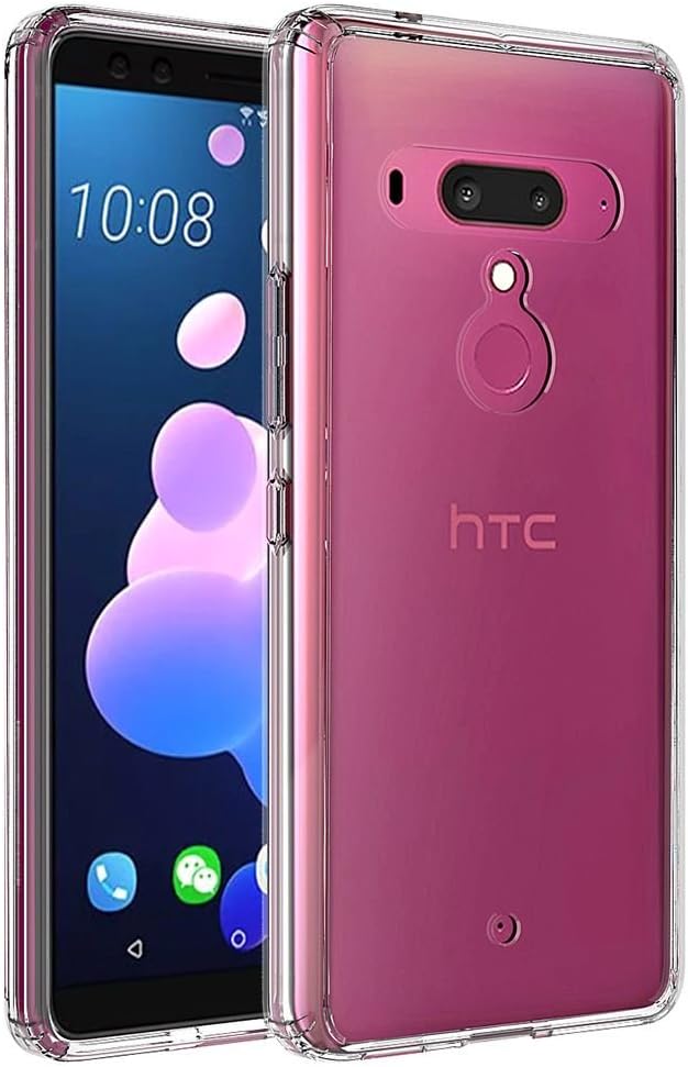 FINON Clear Perfect Body Model [ TPU Bumpers/PC ] for HTC U12 Plus Case/HTC U12+ Case with Hybrid Protective Clear and Impact Resistance - Clear