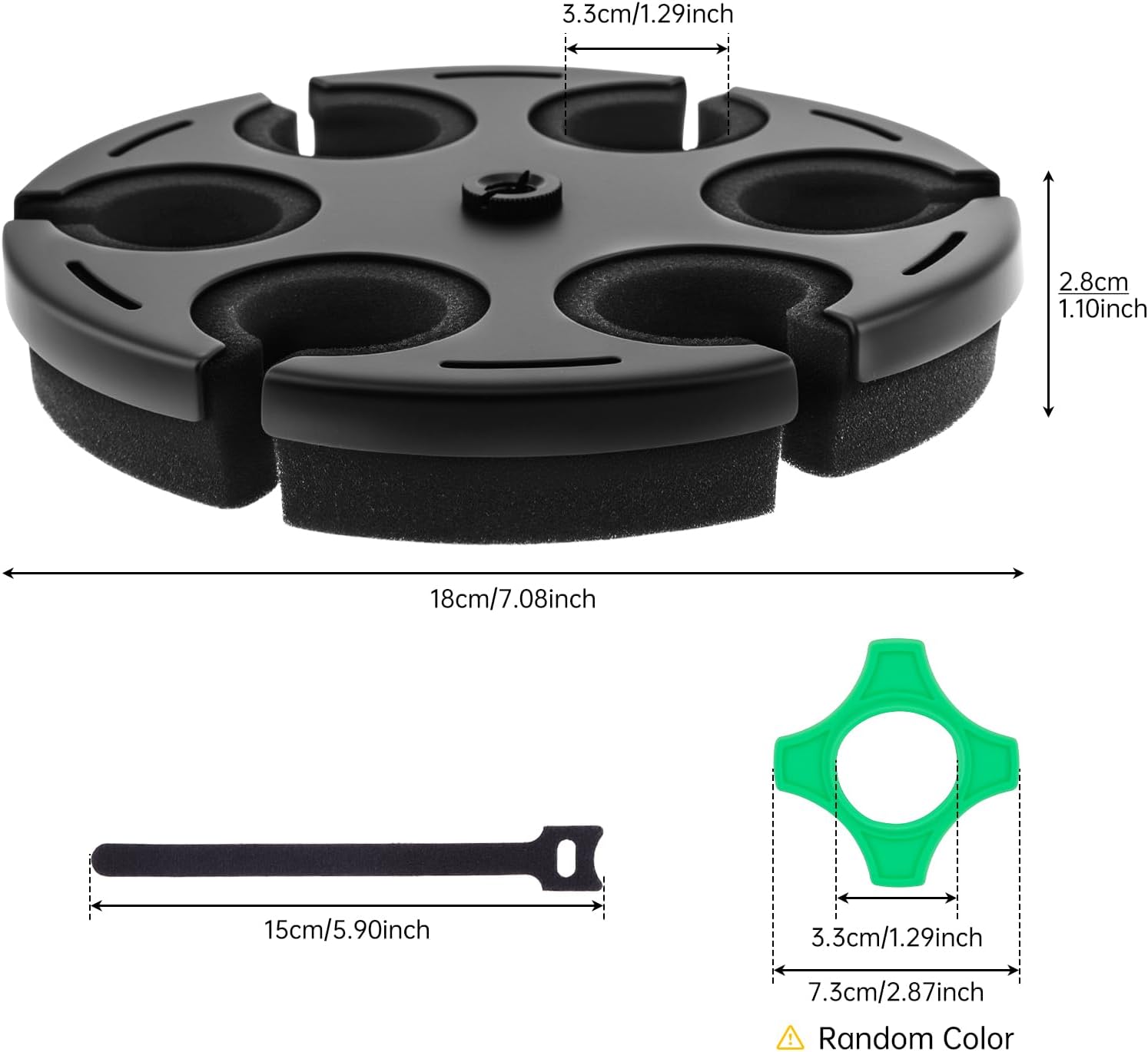 Multi Microphone Holder Thickened aluminum for Mic Stand, with 6 Colorful Mic Rings,5/8" to 3/8" Metal Adapter,Mic Tray Attachment for Stage Karaoke Recording Shows Performances Studios