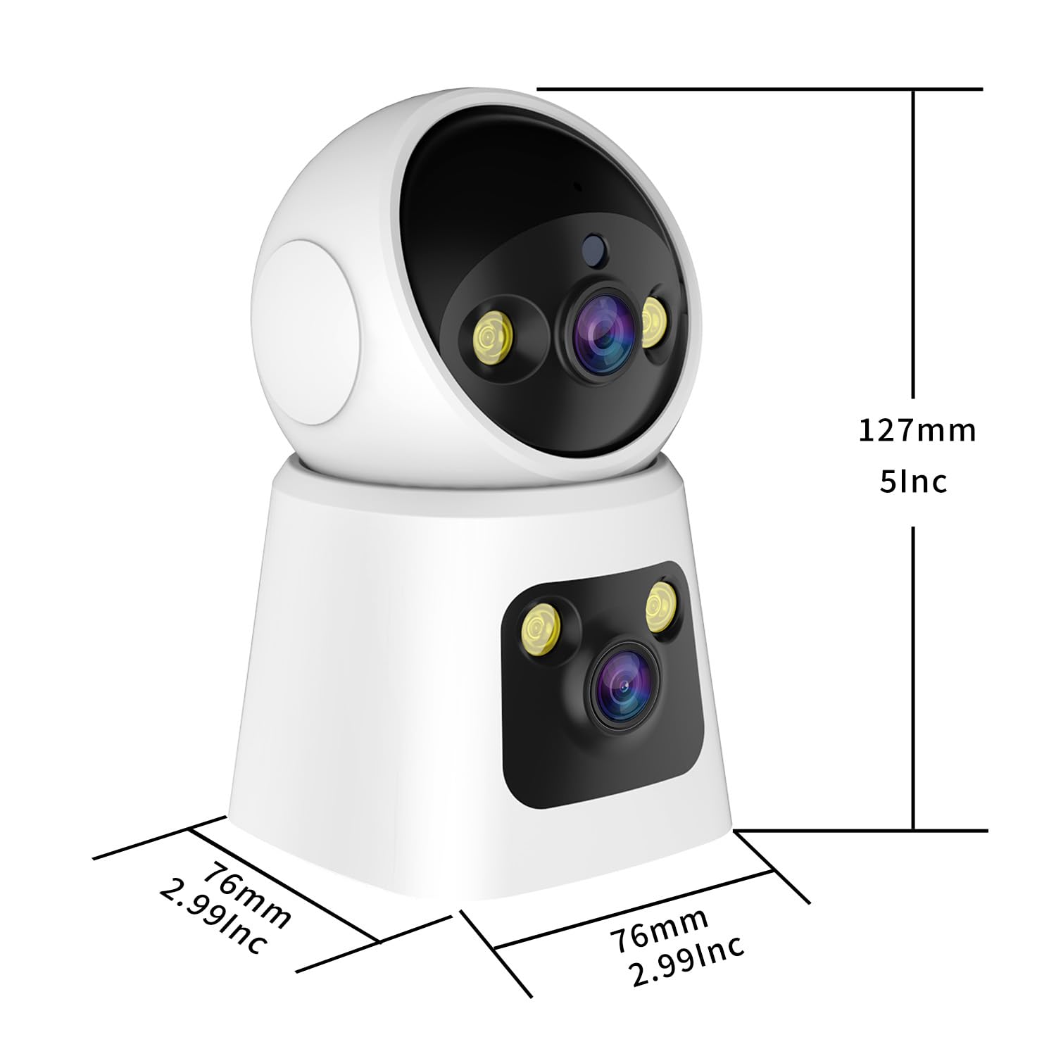 4MP Dual Lens Indoor Security Camera, 360° Pan/Tilt Baby & Pet Monitor, 2.4G/5G WiFi, Motion Tracking, 24/7 Cloud/SD, 2-Wege-Audio, Funktioniert mit Mobile App & PCs
