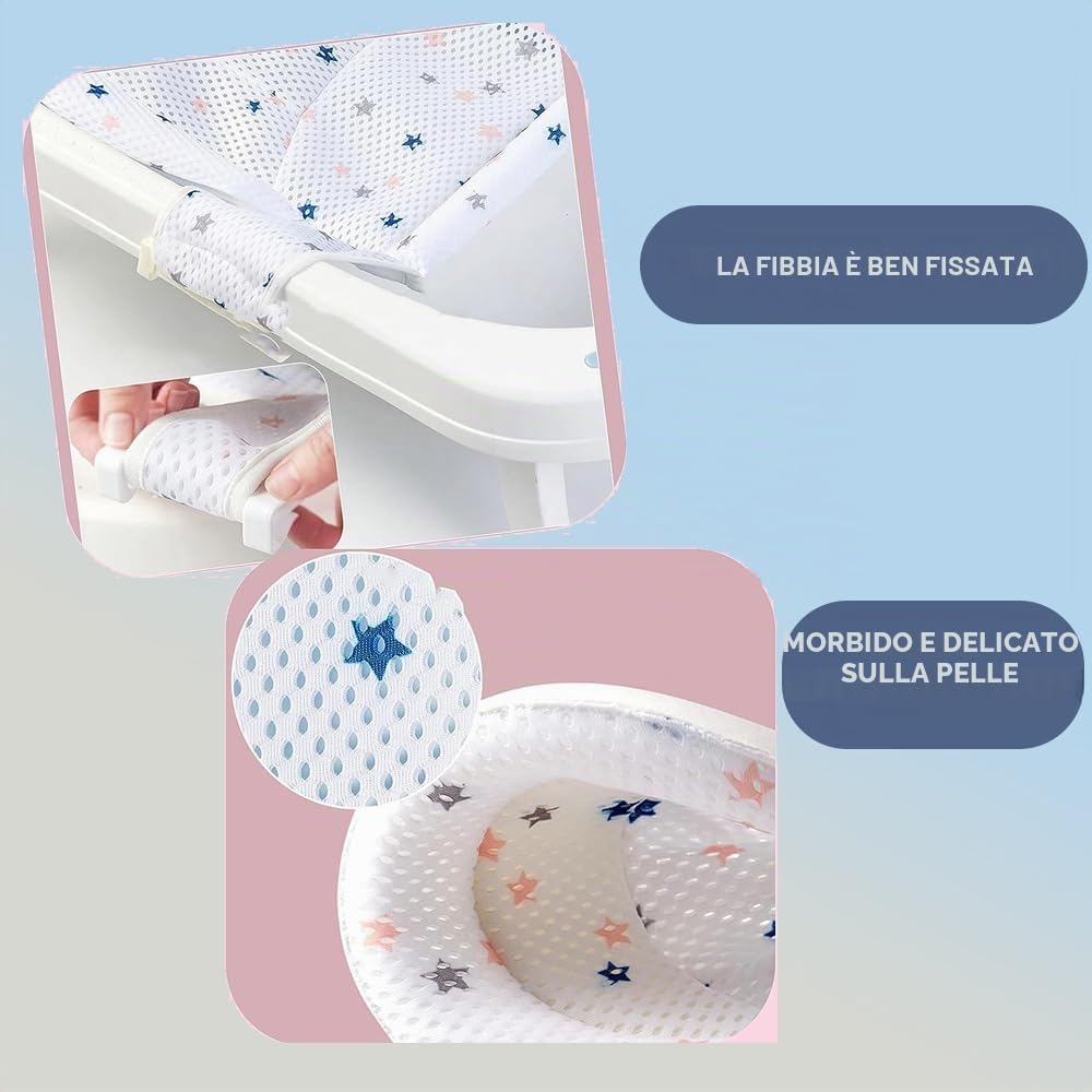 Voarge Inserto per vasca da bagno per neonato, rete doccia regolabile per vasca da bagno (bianco-B)