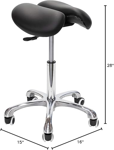 Miniatura 8 de Taburete de sillín con asiento dividido (beige)