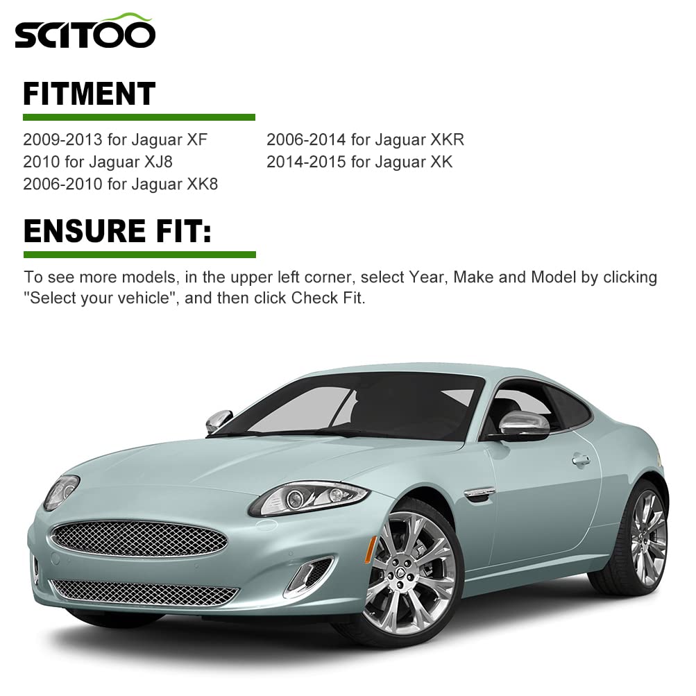 SCITOO Keyless Entry Remote Key Fob SHELL CASE Replacement for 5 Buttons Uncut Car Key for Jaguar XF 2009-2013 XJ8 2010 XK8 2006-2010 XKR 2006-2014 XK 2014-2015 2pcs FCC KR55WK45694 KK-6255