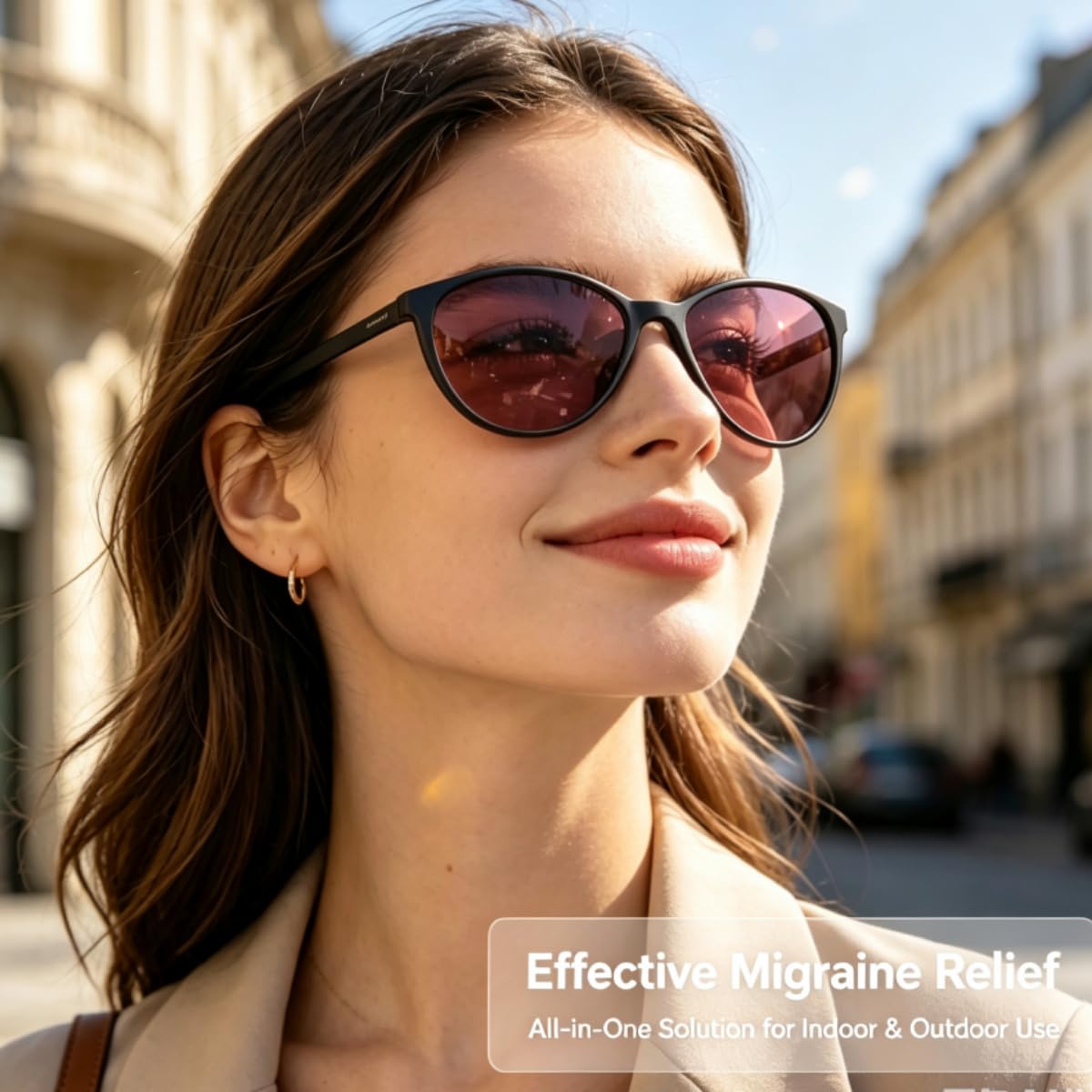 SHINU FL-41 Migränebrille Blaulichtbrille für Bildschirmflimmern und Lichtempfindlichkeit