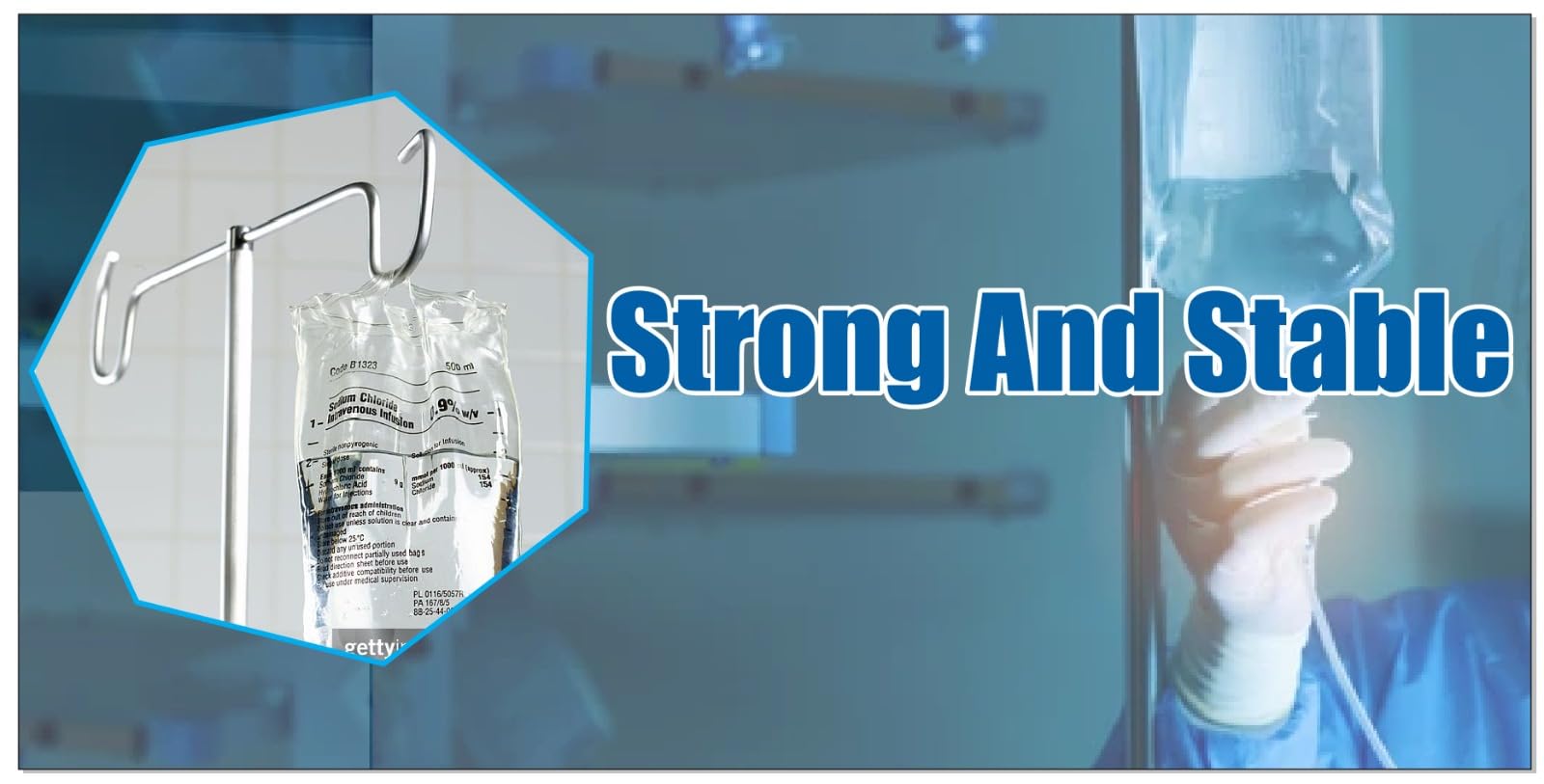 MERU ENGINEERS Saline Stand Wall Mount 2 Hook for Hospital, ICU, Clinics, Labs, Homes IV Saline Bags Saline Stand Wall Mount Saline Stand (Saline Stand 2 Hook Pack of 1) - Image 4 thumbnail