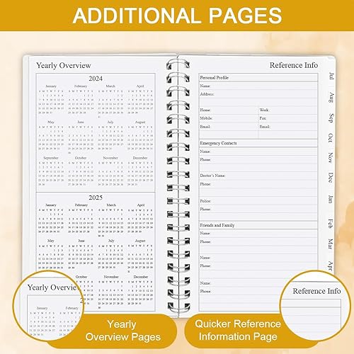 Miniatura 4 de Agendacalendario de bolsillo 2024, organizador semanal y mensual A6 + diario prealizar seguimiento de objetivos, organización de tu vida diaria,
