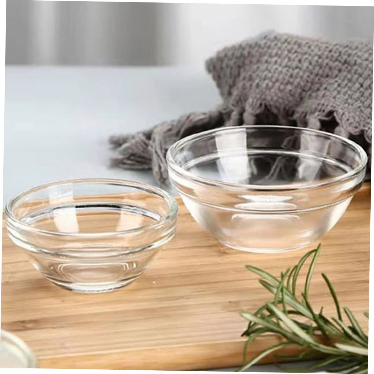 TOPBATHY Ciotole in Vetro 12 Pezzi Rotonde, Design Elegante Trasparente