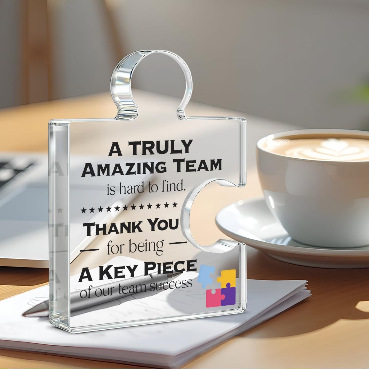 Team Thank You Appreciation Gifts for Coworkers Colleagues Employees, Teamwork Gift Best Teams Ever Gifts a Truly Amazing Team Is Hard to Find Acrylic Puzzle Piece Plaque Office Decor