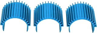 370 Motor Heat Sink, 3pcs Aluminium Alloy Brushless Brushed Motor Heat Sink, Anti Deformation Metal Motor Heat Sink for WPL C14, C24, B14, B24 RC Car(Blue)