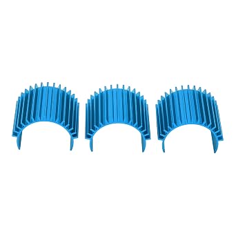 AMONIDA 3pcs Aluminium Alloy Brushless Brushed Motor Heat Sink, Anti Deformation Metal Motor Heat Sink for C14, C24, B14, B24 RC Car Blue