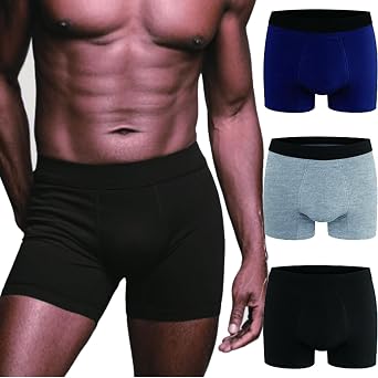 Mens Incontinence Boxer Briefs for Bladder Leakage | Ultra-Absorbent & Leak-Proof | Machine Washable, Reusable Underwear with Odor Control | Blue, XX-Large, 3-Pack