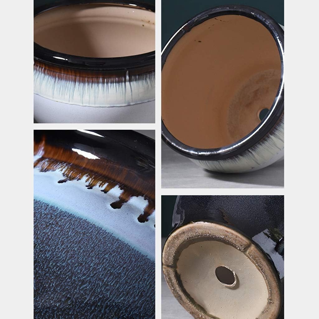 Wisząca donica na balkonie Prostota Dekoracja stołu Rośliny doniczkowe Ceramiczne doniczki na rośliny, Okrągłe doniczki z dużymi ustami (C 48 * 48 * 35.2CM)