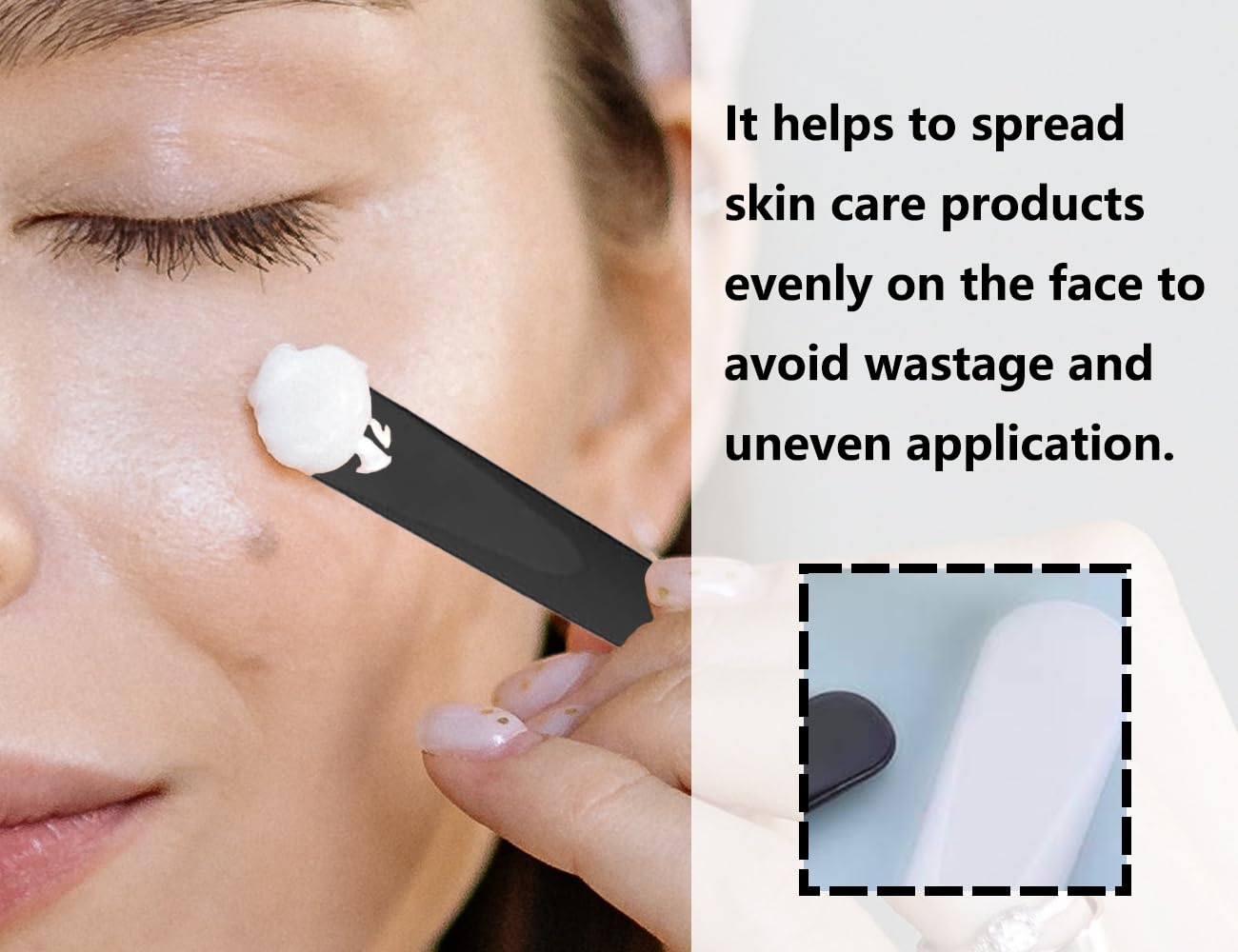 KAPSING 6 pezzi spatola cosmetica, spatola cosmetica, pennello per maschera, spatola per trucco in plastica, cucchiaio per crema per maschera viso (bianco e nero)