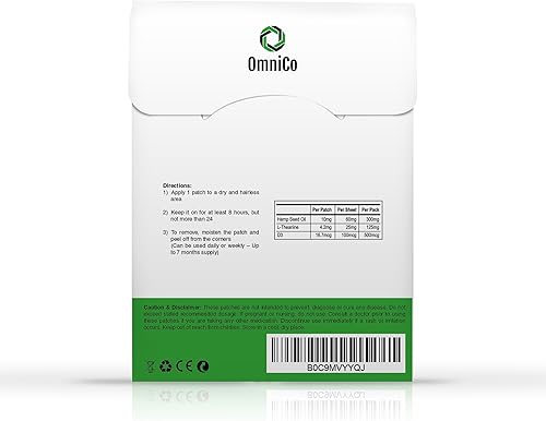 Miniatura 7 de OmniCo - Parches de aceite de semilla de cáñamo - prensado en frío de plantas de cannabis sativa - Paquete de 30