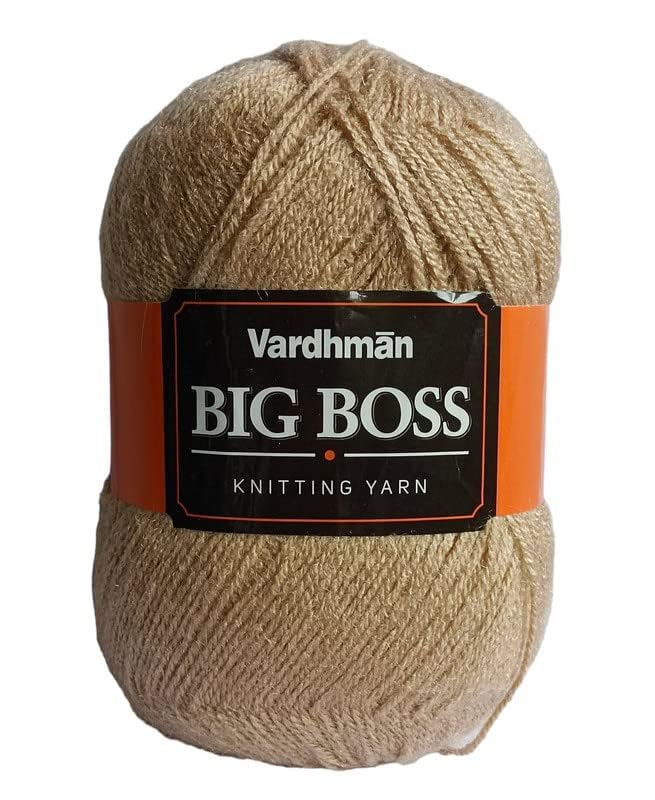 Image of NTGS Vardhman Big boss Wool Hand Knitting Soft Fingering Hank Yarn (1 Ball 200 gram Each) (Khakhi Shade no-1, 600 Gram)